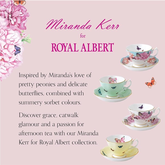 HOST PICK⭐️Royal Albert Miranda Kerr Teacup & Saucer Set 💖 Fine Bone China NIB - Picture 5 of 16